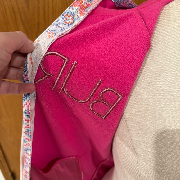 EUC Burton Colombo Light Ski Jacket Pink Fleece with Aztec Pattern Zip Up Snow - Picture 6 of 13